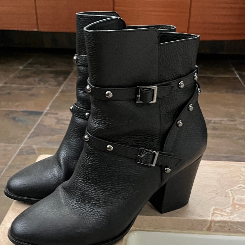 Saks Fifth Avenue Black Label Studded Black Heeled Boots